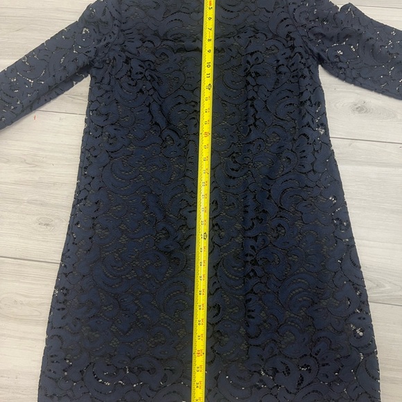 Black Tape | Navy and Black Lace Shift Dress Whimsigoth Preppy Cocktail Sz 8 - Picture 8 of 9